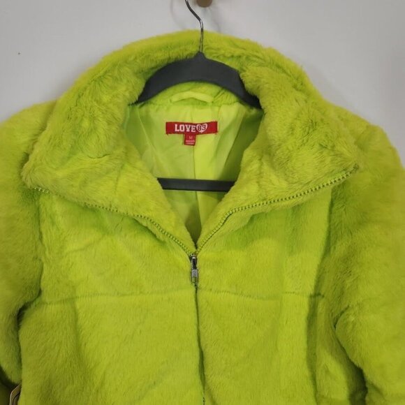 Love83‎ Faux Fur Jacket in Lim Green - Size Medium - Picture 2 of 9